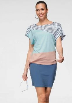 KangaROOS 2-in-1-Kleid (2-tlg) in sommerlicher zweiteiliger Kombination Kleid und Shirt Grau-weiß-gestreift | schwarz, Marine-koralle-gestreift | marine, Royalblau-rot-weiß | hellgrau-meliert, Blau-rosa -KANGAROOS Verkäufe 93b31751 4737 5af7 b3ad dda214406191