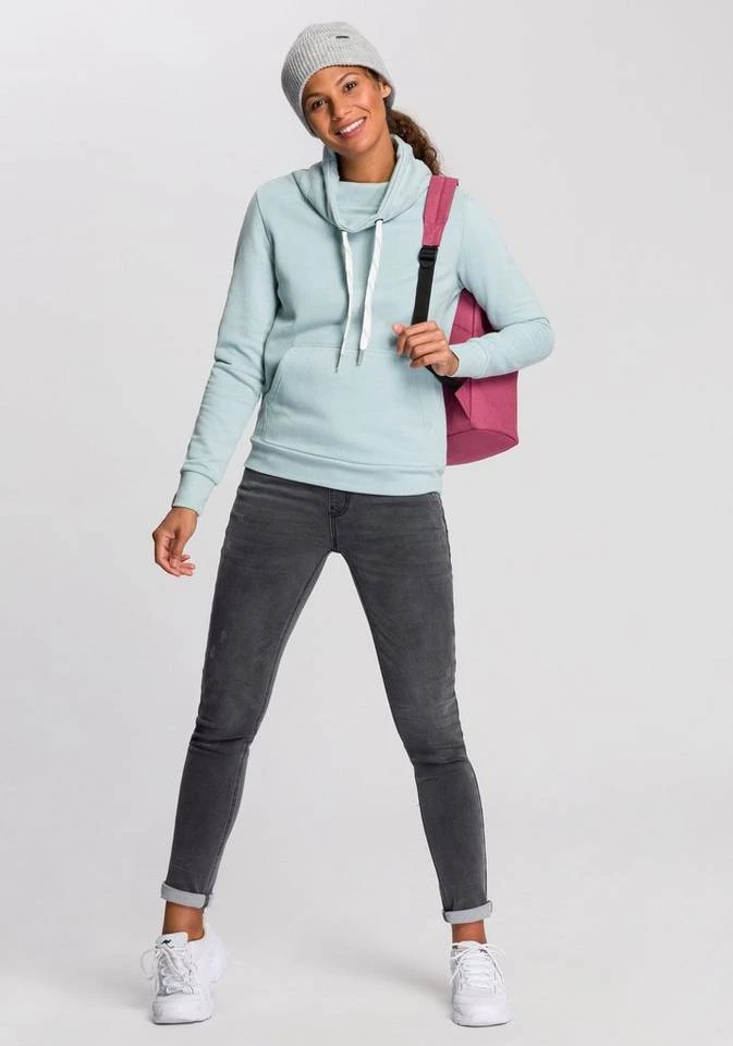 KangaROOS Sweatshirt mit hohem Stehkragen Anthrazit-meliert, Rosa-meliert, Mint-grau-meliert 6 KangaROOS Sweatshirt mit hohem Stehkragen Anthrazit-meliert, Rosa-meliert, Mint-grau-meliert – Bild 4