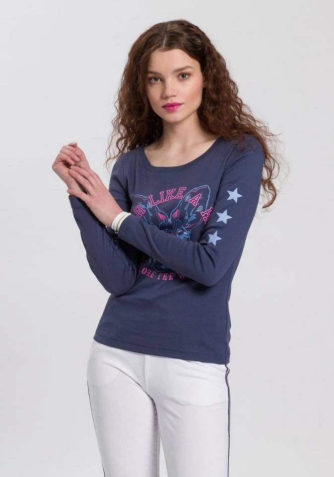 98483b2a-86e4-5b87-87db-ad473f515504.jpg KangaROOS Langarmshirt mit Känguru-Front-Print Blau, Pink, Bedruckt-weiß, Schwarz-bedruckt -KANGAROOS Verkäufe 98483b2a 86e4 5b87 87db ad473f515504