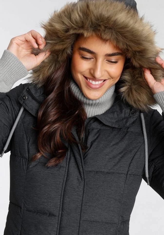 KangaROOS Steppjacke mit kuscheligem, abnehmbarem Fellimitat-Kragen an der Kapuze - NEUE KOLLEKTION Jeansblau-meliert, Schwarz-meliert 5 KangaROOS Steppjacke mit kuscheligem, abnehmbarem Fellimitat-Kragen an der Kapuze - NEUE KOLLEKTION Jeansblau-meliert, Schwarz-meliert – Bild 3