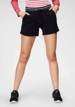 KangaROOS Sweatshorts mit Aufschlag und kontrastfarbenen Streifen - NEUE KOLLEKTION Marine-weiß, Schwarz-anthrazit