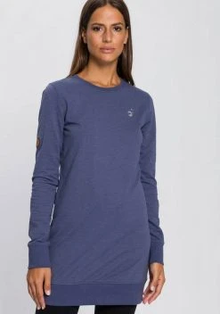 KangaROOS Longsweatshirt mit silver-foil-logo-print auf der Brust - NEUE KOLLEKTION Schwarz, Blau-meliert, Mauve-meliert