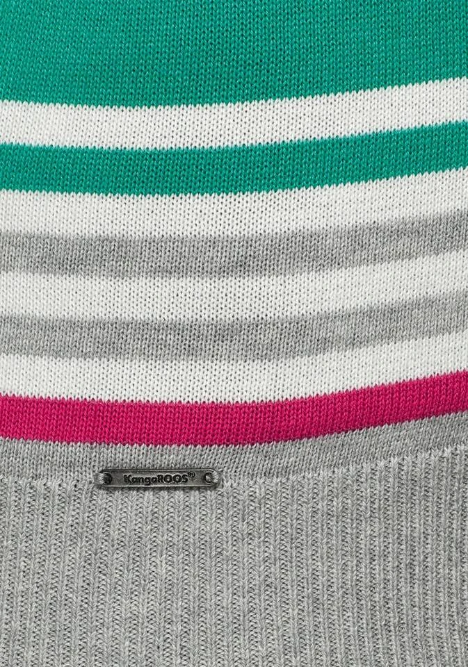 KangaROOS V-Ausschnitt-Pullover im tollen Streifen-Farb-Mix Marine-rot, Grau-meliert-pink, Hummer-mint-wollweiß-blau-gestreift, Grün-hellgrau-wollweiß-gestreift 8 KangaROOS V-Ausschnitt-Pullover im tollen Streifen-Farb-Mix Marine-rot, Grau-meliert-pink, Hummer-mint-wollweiß-blau-gestreift, Grün-hellgrau-wollweiß-gestreift – Bild 6