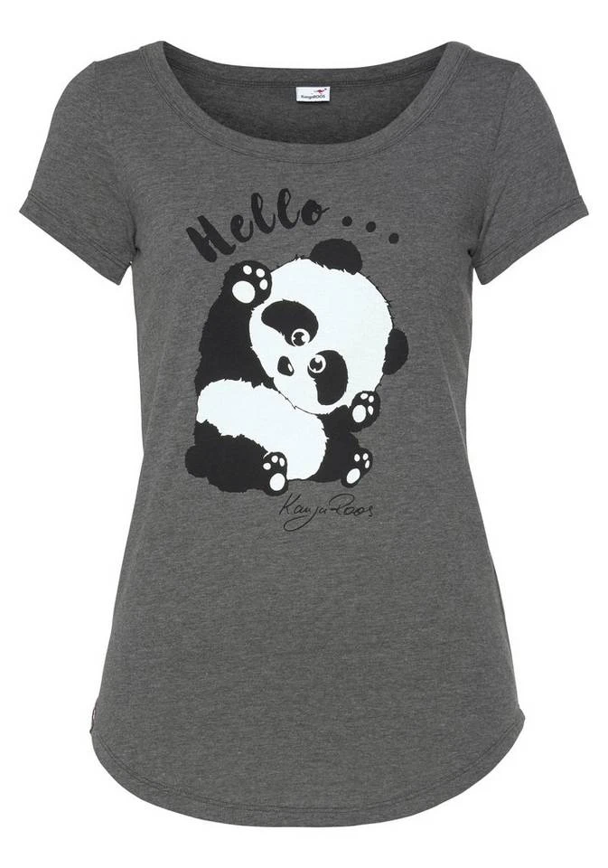KangaROOS T-Shirt mit niedlichem Pandaprint vorne und hinten Anthrazit-meliert, Marine 7 KangaROOS T-Shirt mit niedlichem Pandaprint vorne und hinten Anthrazit-meliert, Marine – Bild 5