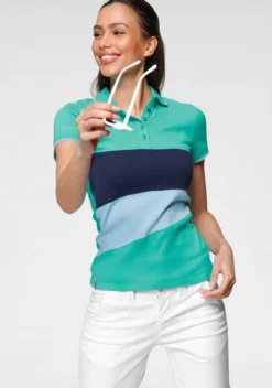 KangaROOS Poloshirt mit Colorblocking Hummer-blau, Grün-marine, Marine-grün-weiß, Weiß-rot-marine