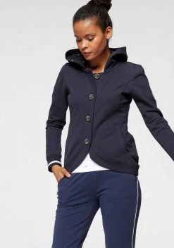 KangaROOS Kapuzensweatjacke mit bedrucktem Kontrastbesatz und Knöpfen - NEUE KOLLEKTION