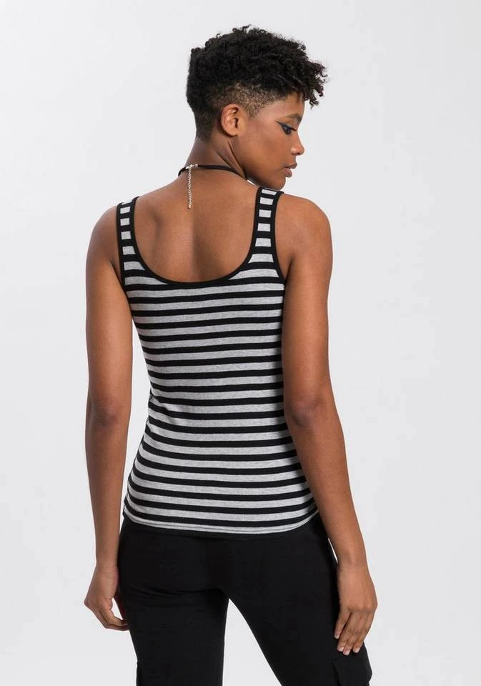 KangaROOS Tanktop mit großem Marken-Logo im Brustbereich Marine-weiß-gestreift, Himbeere-gestreift, Hellblau-weiß, Schwarz-hellgrau-meliert 4 KangaROOS Tanktop mit großem Marken-Logo im Brustbereich Marine-weiß-gestreift, Himbeere-gestreift, Hellblau-weiß, Schwarz-hellgrau-meliert – Bild 2