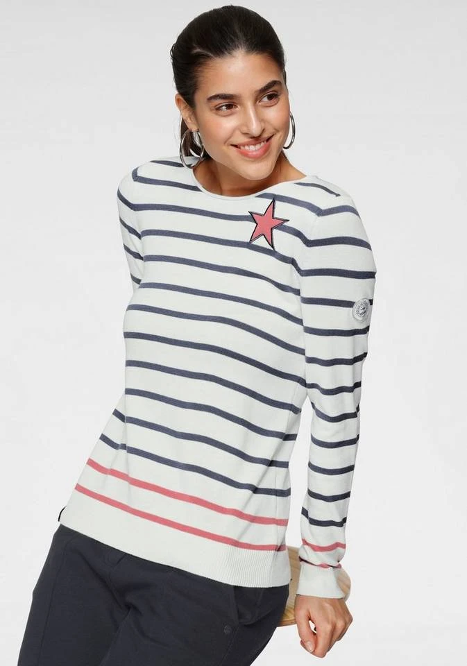 a865cf3f-cbf5-51cf-bb0a-e9b7c5d13ace.jpg KangaROOS Streifenpullover mit kontrastfarbigen, aufgenähten Sternen Schwarz-grau-wollweiß-gestreift, Blau-weiß-rosa-gestreift, Wollweiß-blau-hellpink-gestreift -KANGAROOS Verkäufe a865cf3f cbf5 51cf bb0a e9b7c5d13ace