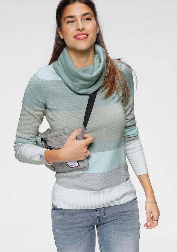 KangaROOS Rollkragenpullover gestreift mit hohem Stehkragen Blau-mittelblau, Beige-rosa, Hellgrau-türkis-gestreift, Altrosa-türkis 12 KangaROOS Rollkragenpullover gestreift mit hohem Stehkragen Blau-mittelblau, Beige-rosa, Hellgrau-türkis-gestreift, Altrosa-türkis – Bild 10