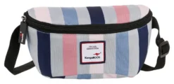 KangaROOS Bauchtasche, mit praktischem Reißverschluss-Rückfach Blau-geblümt, Bunt-gestreift