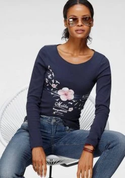 KangaROOS Longsleeve mit großem Druck im Metallic-Design Marine-meliert, Hellgrau-meliert, Wei&szlig;, Schwarz -KANGAROOS Verkäufe b819403f acd8 5344 9caf 0e7f6c5f7a76