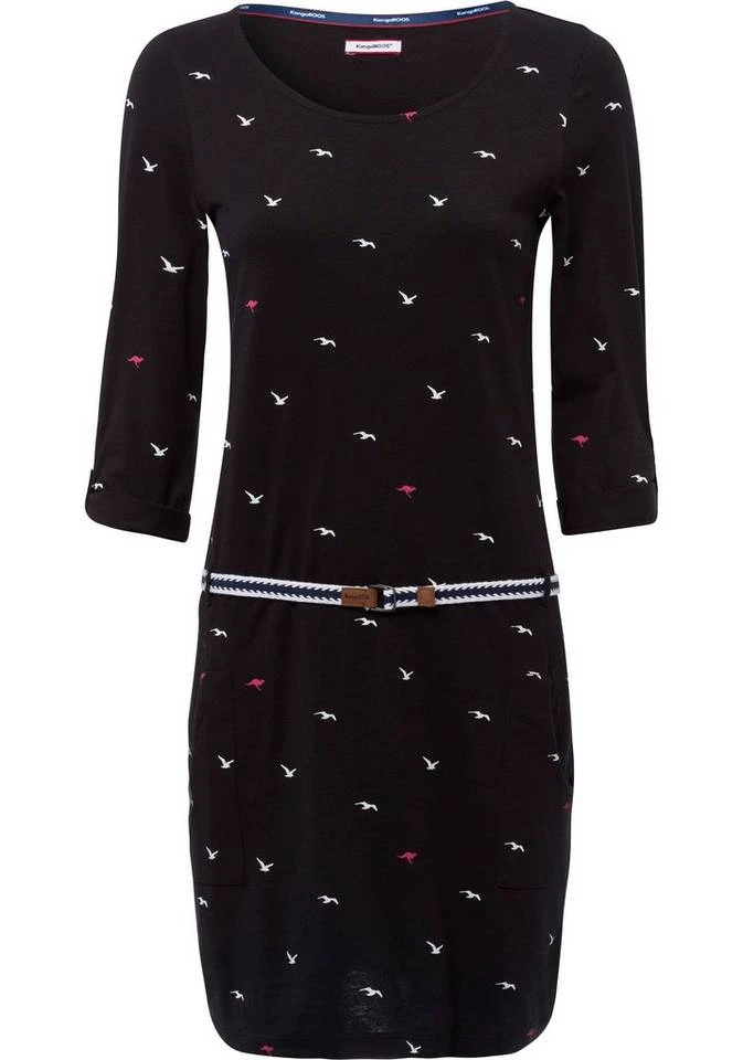 KangaROOS Jerseykleid (Set, mit abnehmbarem Gürtel) im sommerlichen Print Anthrazit-meliert, Mittelblau, Marine, Schwarz 7 KangaROOS Jerseykleid (Set, mit abnehmbarem Gürtel) im sommerlichen Print Anthrazit-meliert, Mittelblau, Marine, Schwarz – Bild 5