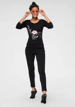 KangaROOS Longsleeve mit großem Druck im Metallic-Design Marine-meliert, Hellgrau-meliert, Wei&szlig;, Schwarz -KANGAROOS Verkäufe c386d4cb 9b99 5c8c 97c0 68383633f32e