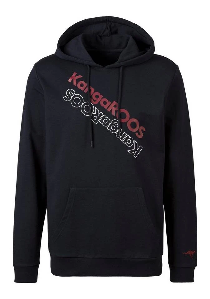KangaROOS Kapuzensweatshirt mit Logo Print vorn Anthrazit-gelb, Schwarz-petrol, Navy-rot 3 KangaROOS Kapuzensweatshirt mit Logo Print vorn Anthrazit-gelb, Schwarz-petrol, Navy-rot
