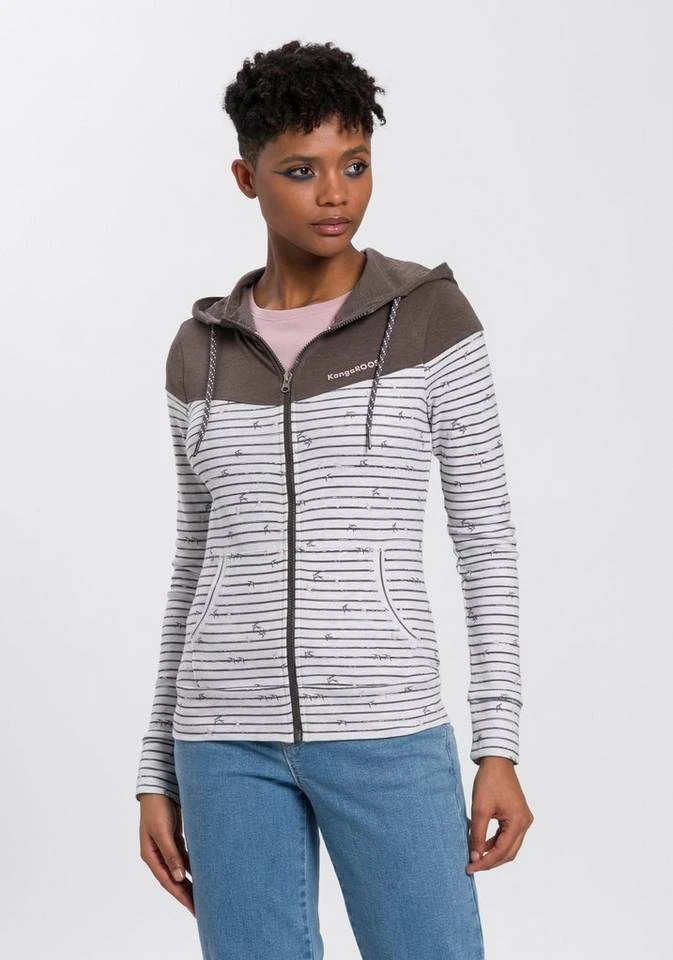 KangaROOS Kapuzensweatjacke mit Colourblocking im Uni-Alloverdruck-Mix - NEUE KOLLEKTION Ecru-meliert, Blau, Marine-rosa 11 KangaROOS Kapuzensweatjacke mit Colourblocking im Uni-Alloverdruck-Mix - NEUE KOLLEKTION Ecru-meliert, Blau, Marine-rosa – Bild 9