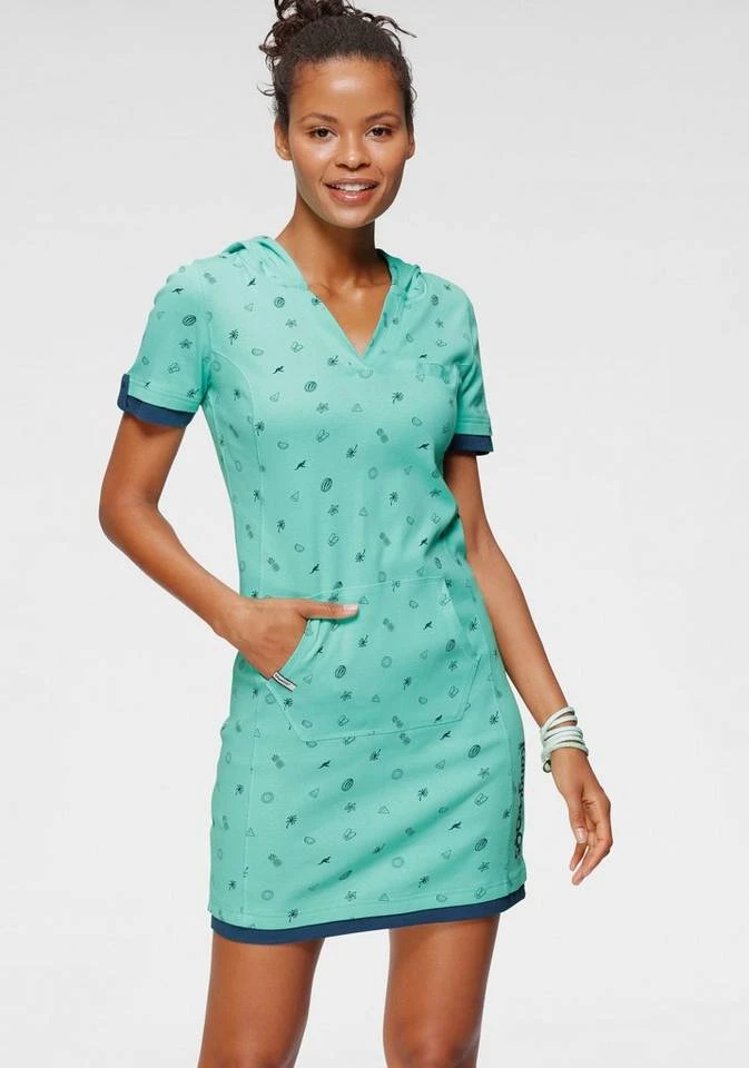 KangaROOS Jerseykleid mit maritimen Anker-Alloverprint Marine, Beere-meliert, Türkis 3 KangaROOS Jerseykleid mit maritimen Anker-Alloverprint Marine, Beere-meliert, Türkis