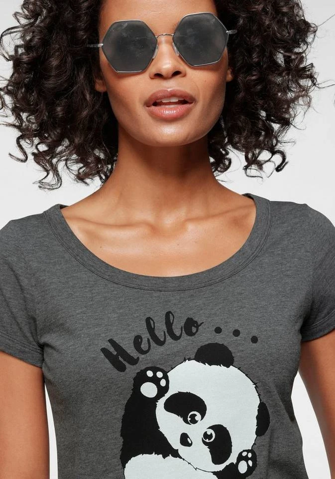 KangaROOS T-Shirt mit niedlichem Pandaprint vorne und hinten Anthrazit-meliert, Marine 5 KangaROOS T-Shirt mit niedlichem Pandaprint vorne und hinten Anthrazit-meliert, Marine – Bild 3