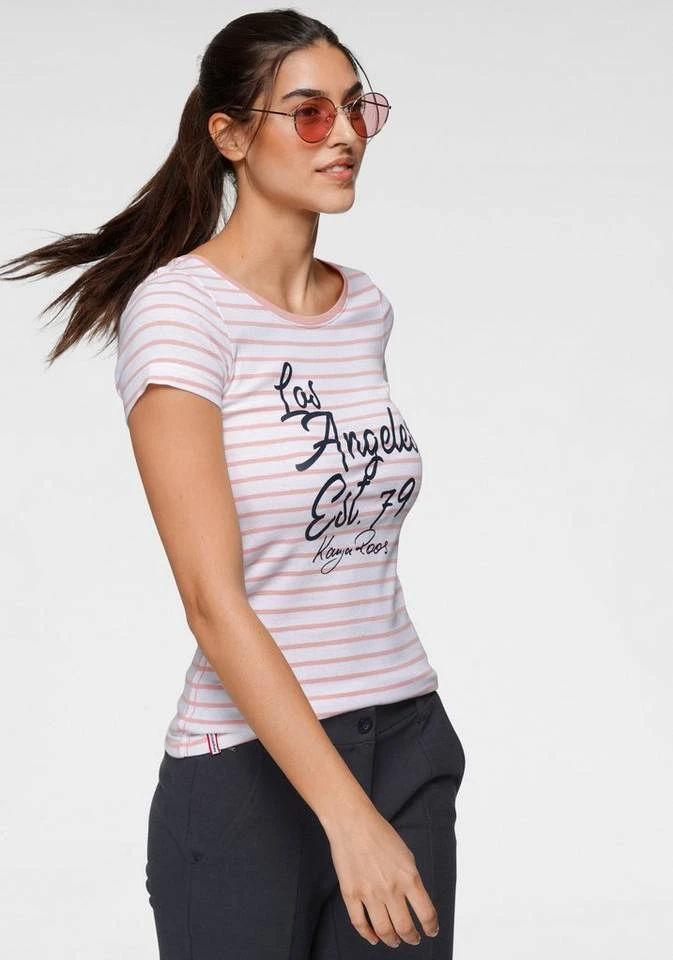 KangaROOS T-Shirt mit großem Logoschriftzug in Handschrift-Optik Marine-weiß, Weiß-rosa 5 KangaROOS T-Shirt mit großem Logoschriftzug in Handschrift-Optik Marine-weiß, Weiß-rosa – Bild 3