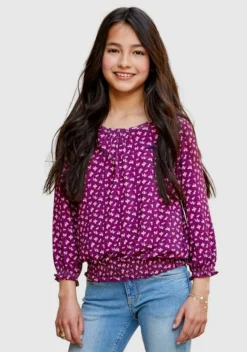 KangaROOS 3/4-Arm-Shirt mit gesmoktem Saumbündchen