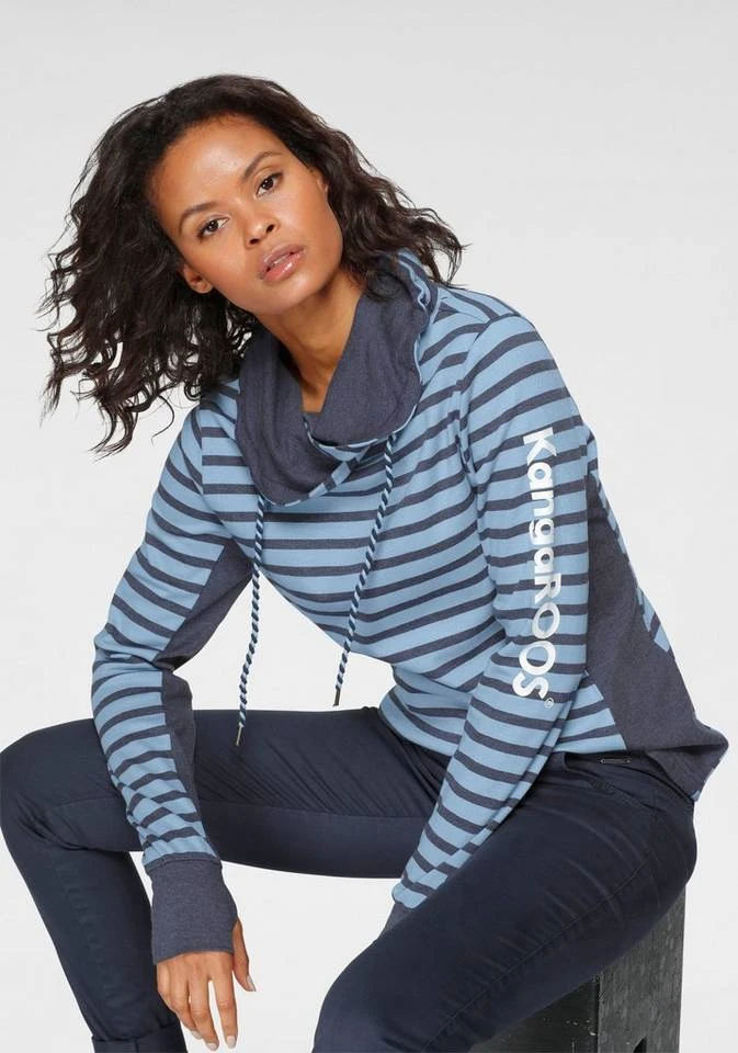KangaROOS Streifenpullover mit tollem hohen Kragen und Tunnelzug - NEUE KOLLEKTION Grafit-wollweiß, Hellblau-marine 9 KangaROOS Streifenpullover mit tollem hohen Kragen und Tunnelzug - NEUE KOLLEKTION Grafit-wollweiß, Hellblau-marine – Bild 7