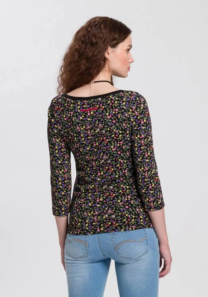 KangaROOS 3/4-Arm-Shirt mit minimalistischem Blumen allover-print - NEUE KOLLEKTION Wollweiß-bunt-geblümt, Schwarz-bunt-geblümt 4 KangaROOS 3/4-Arm-Shirt mit minimalistischem Blumen allover-print - NEUE KOLLEKTION Wollweiß-bunt-geblümt, Schwarz-bunt-geblümt – Bild 2