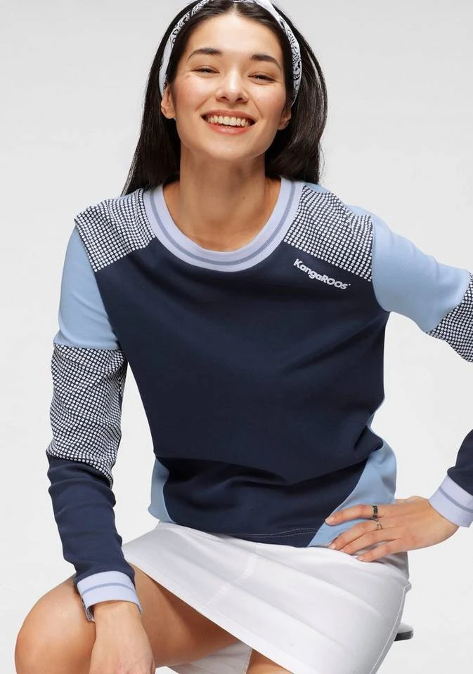 KangaROOS Sweatshirt im Colorblocking-Design mit Pünktchen Rosa-weiß-hellgrau-bedruckt, Schwarz-hellgrau-meliert, Himbeere-meliert, Marine-hellblau 11 KangaROOS Sweatshirt im Colorblocking-Design mit Pünktchen Rosa-weiß-hellgrau-bedruckt, Schwarz-hellgrau-meliert, Himbeere-meliert, Marine-hellblau – Bild 9