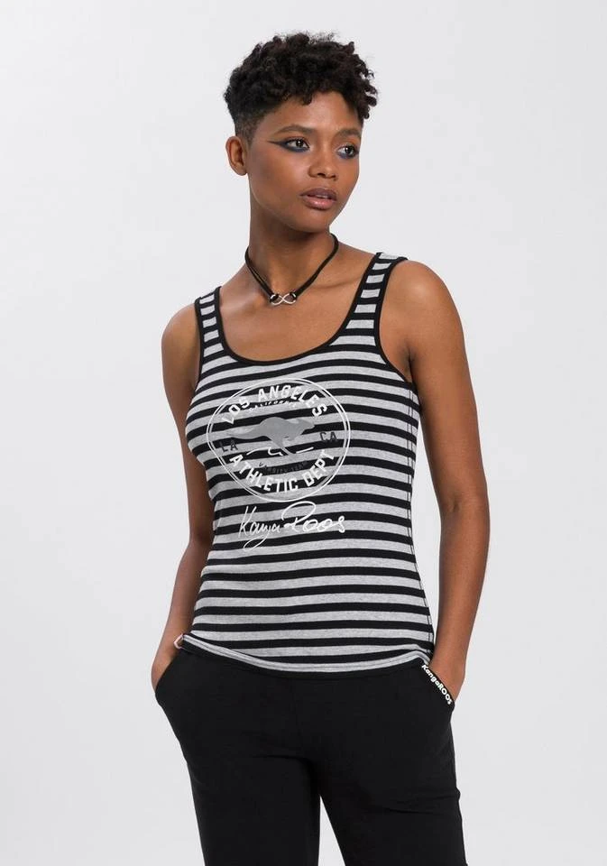 KangaROOS Tanktop mit großem Marken-Logo im Brustbereich Marine-weiß-gestreift, Himbeere-gestreift, Hellblau-weiß, Schwarz-hellgrau-meliert 3 KangaROOS Tanktop mit großem Marken-Logo im Brustbereich Marine-weiß-gestreift, Himbeere-gestreift, Hellblau-weiß, Schwarz-hellgrau-meliert