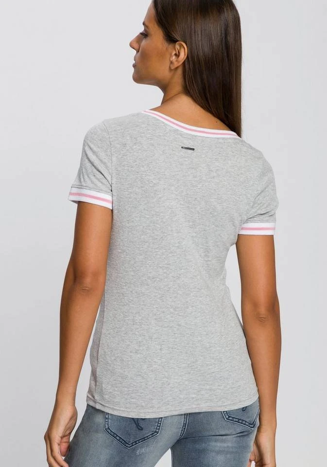 KangaROOS T-Shirt mit modischen Rippenbünchen Schwarz, Blau, Hellgrau-meliert 4 KangaROOS T-Shirt mit modischen Rippenbünchen Schwarz, Blau, Hellgrau-meliert – Bild 2