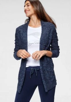 KangaROOS Strickjacke in melierter Optik Hellrosa, Navy-weiß-meliert