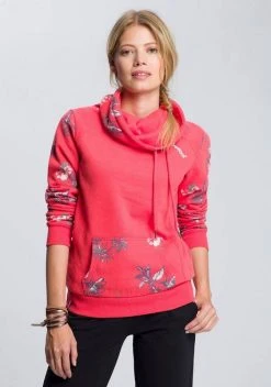 KangaROOS Sweater mit großem Rollkragen Hellrot, Schwarz, Marine-bedruckt