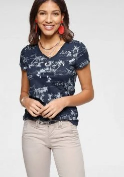 KangaROOS V-Shirt mit tropischem Palmen Allover-Print Blau-weiß, Weiß-blau -KANGAROOS Verkäufe e7597e01 d237 508b 86ff 4302b128e1ca