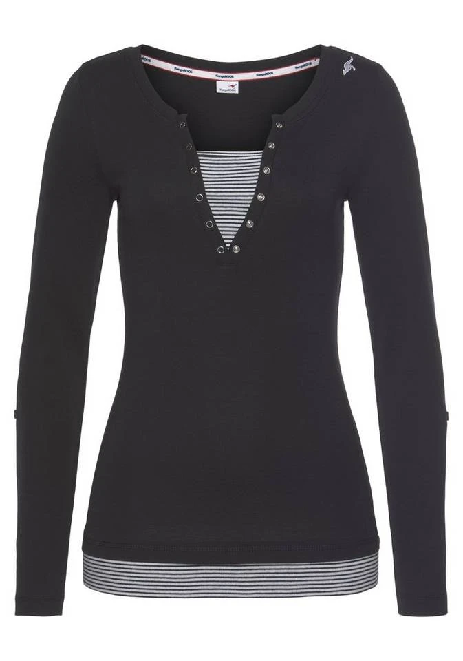 e8fc5701-273e-55db-925c-0c95d022b587.jpg KangaROOS 2-in-1-Shirt mit geöffneter Zierknopfleiste und Turn-up Ärmeln Schwarz-weiß, Himbeere-marine-weiß, Türkis-schwarz-weiß, Marine-weiß -KANGAROOS Verkäufe e8fc5701 273e 55db 925c 0c95d022b587