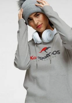 KangaROOS Kapuzensweatshirt mit sportiven Logo-Prints Schwarz, Hellgrau-meliert -KANGAROOS Verkäufe e907478c 262f 53d6 af3d ef8dba1644f9