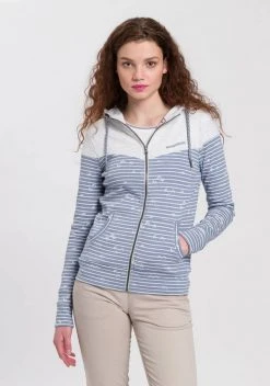 KangaROOS Kapuzensweatjacke mit Colourblocking im Uni-Alloverdruck-Mix - NEUE KOLLEKTION Ecru-meliert, Blau, Marine-rosa