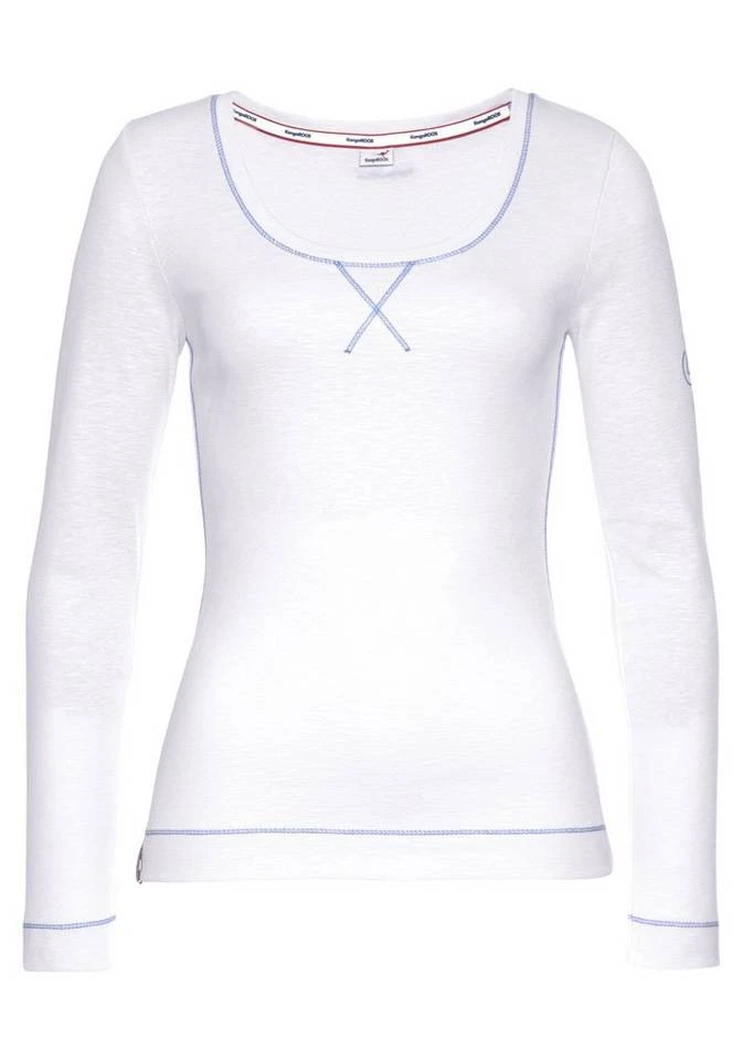 KangaROOS Langarmshirt mit großem Logo-Schriftzug am Arm - NEUE KOLLEKTION Blau-gelb, Schwarz-meliert-weiß, Weiß-himmelblau 7 KangaROOS Langarmshirt mit großem Logo-Schriftzug am Arm - NEUE KOLLEKTION Blau-gelb, Schwarz-meliert-weiß, Weiß-himmelblau – Bild 5