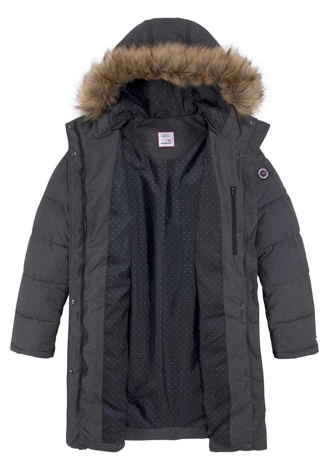 KangaROOS Steppjacke mit kuscheligem, abnehmbarem Fellimitat-Kragen an der Kapuze - NEUE KOLLEKTION Jeansblau-meliert, Schwarz-meliert 7 KangaROOS Steppjacke mit kuscheligem, abnehmbarem Fellimitat-Kragen an der Kapuze - NEUE KOLLEKTION Jeansblau-meliert, Schwarz-meliert – Bild 5