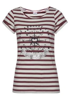 KangaROOS T-Shirt mit großem Metallic-Print vorne Marine-wei&szlig;-gestreift, Grau-wei&szlig;-gestreift, Bordeaux-wei&szlig;-gestreift -KANGAROOS Verkäufe f876a59e 0b79 5fbd b4db a639c993f6be