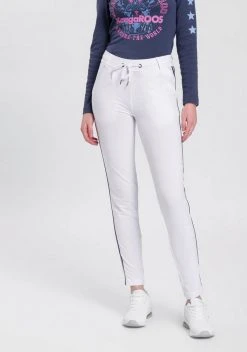 KangaROOS Jogger Pants mit seitlichem, aufgesetztem Galon-Streifen Marine, Weiß, Graublau-meliert, Schwarz