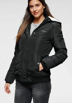 KangaROOS Outdoorjacke mit Teddyfell in uni und Allover-Druck