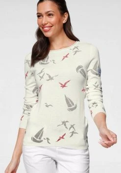 KangaROOS Strickpullover mit tollem maritimen Muster Dunkelblau-gemustert, Grau-gemustert