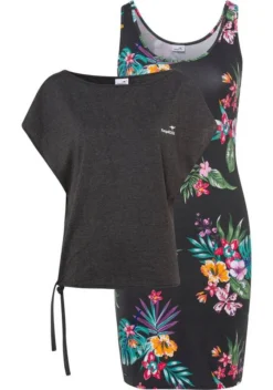 KangaROOS Shirtkleid (2-tlg) mit Rundhalshirt Dusty-blue, Apricot | marine-türkis-geblümt, Anthrazit-meliert -KANGAROOS Verkäufe ff0fb537 1b76 5f50 ad90 85c64e598f52