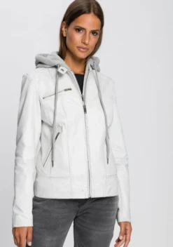 KangaROOS Lederjacke im Biker-Look mit abnehmbaren Sweateinsatz - NEUE KOLLEKTION Lindgrün, Schwarz, Ecru -KANGAROOS Verkäufe ffaafd58 28a7 5c1e 8fbf 20c4564d78cb